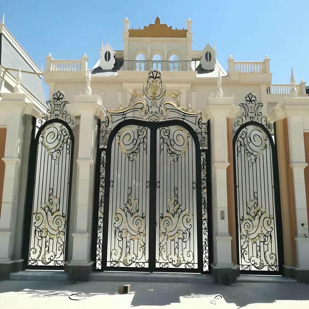 villa-door-wrought-iron-em قیمت درب ویلایی فرفورژه کلاسیک با قاب فولادی
