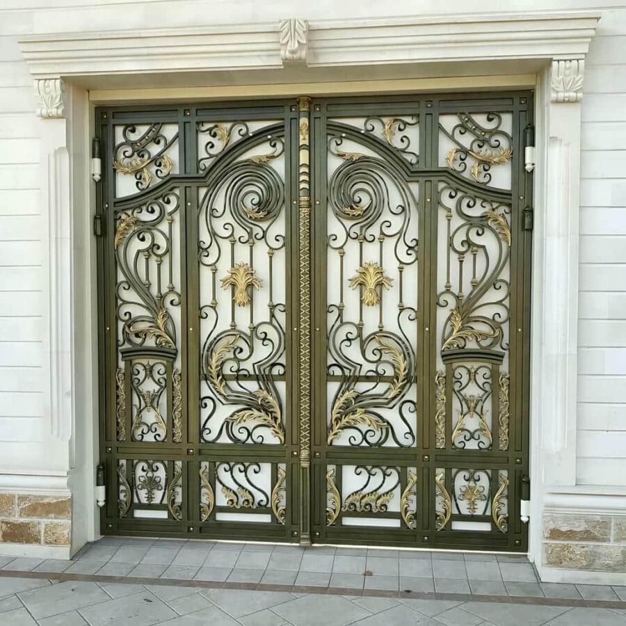 درب حیاط ساده و شیک فلزی