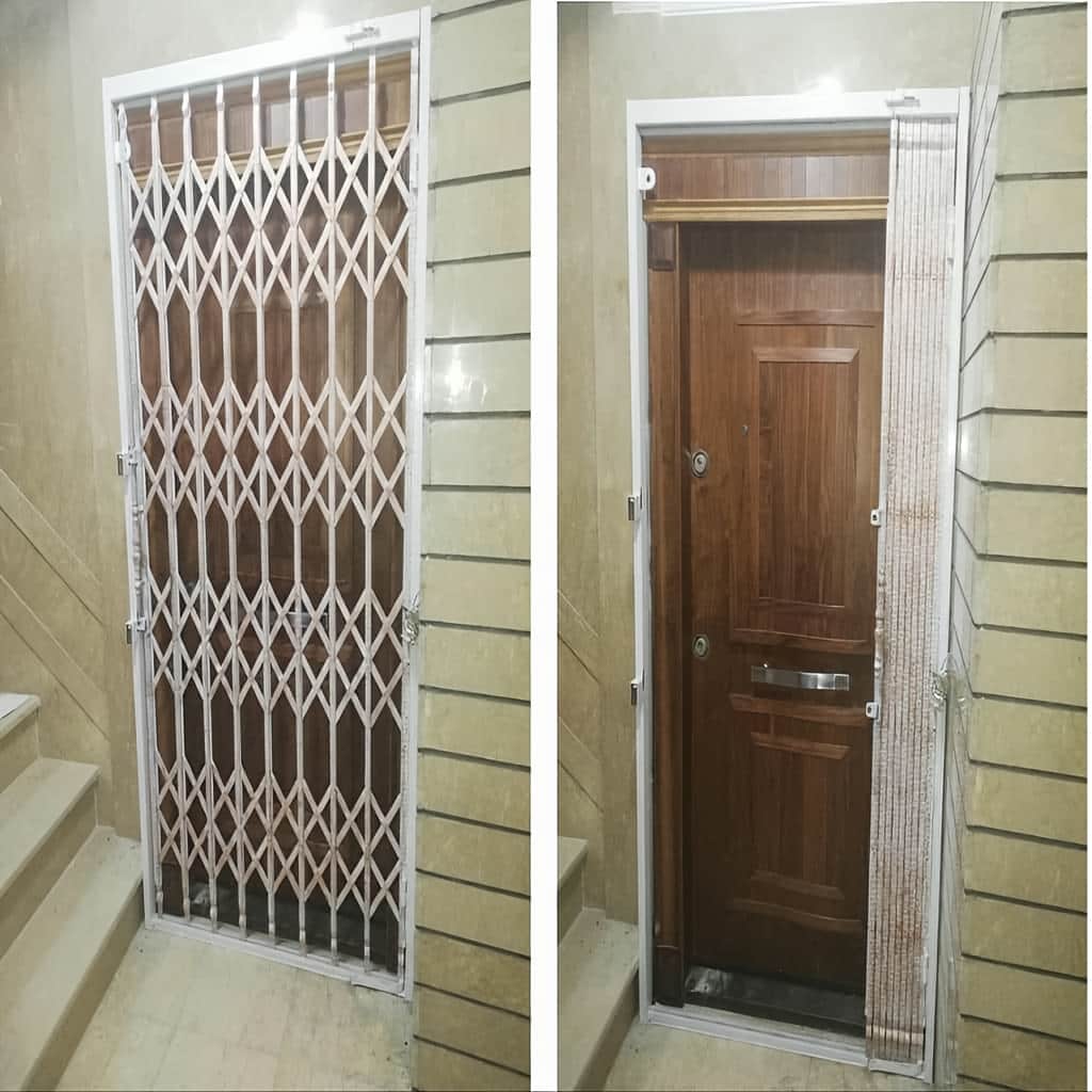 نصب درب آکاردئونی ویلا چهارگل در کرمان