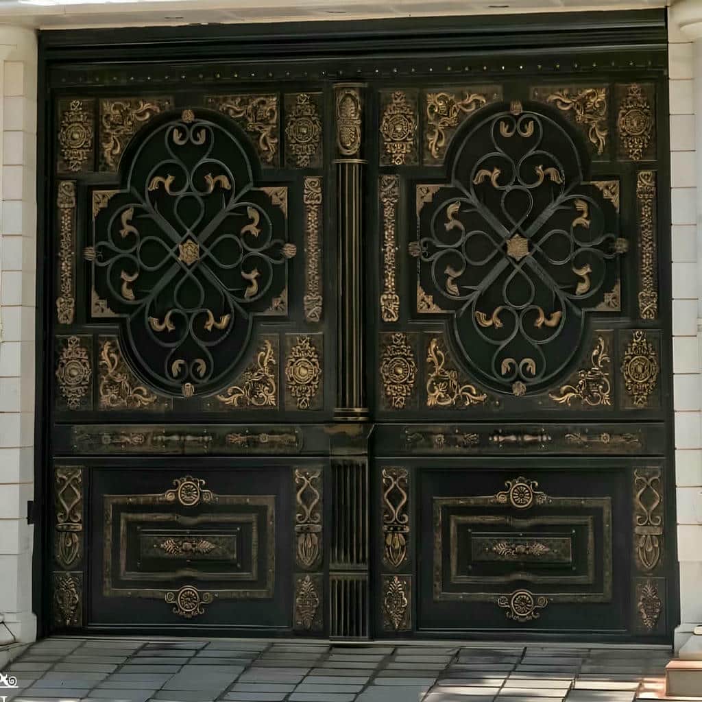 کارخانه درب حیاط فرفورژه ترکیبی در ایلام