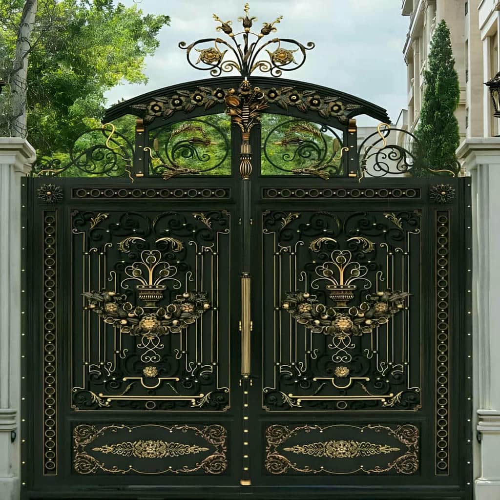 نصب درب حیاط فرفورژه کلاسیک در استان گلستان