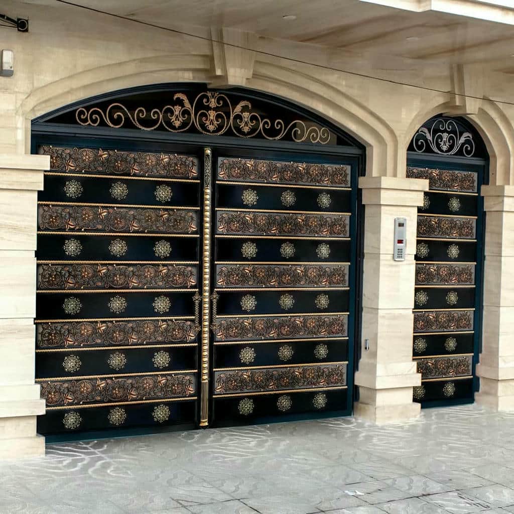 خرید درب حیاط فرفورژه پروفیل سنگین در کاشان