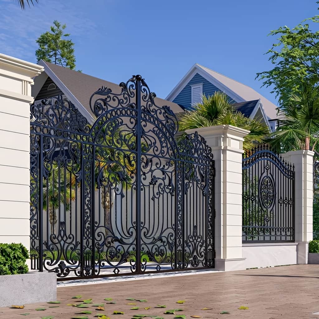 خرید درب حیاط فرفورژه سبک مدرن در اشتهارد