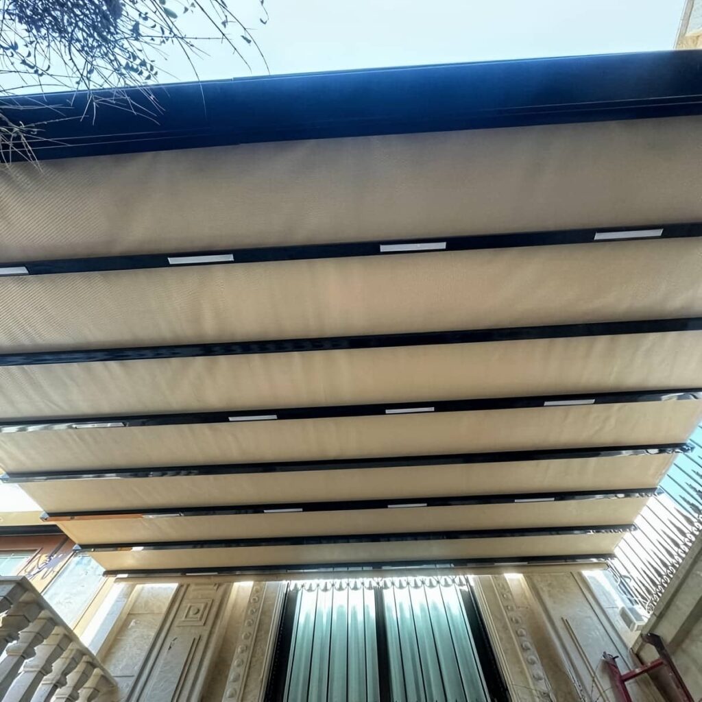 نصب سقف متحرک برقی برای فضای باز
