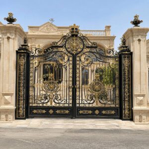 10 مدل درب ویلایی مشکی طلایی ورودی لوکس