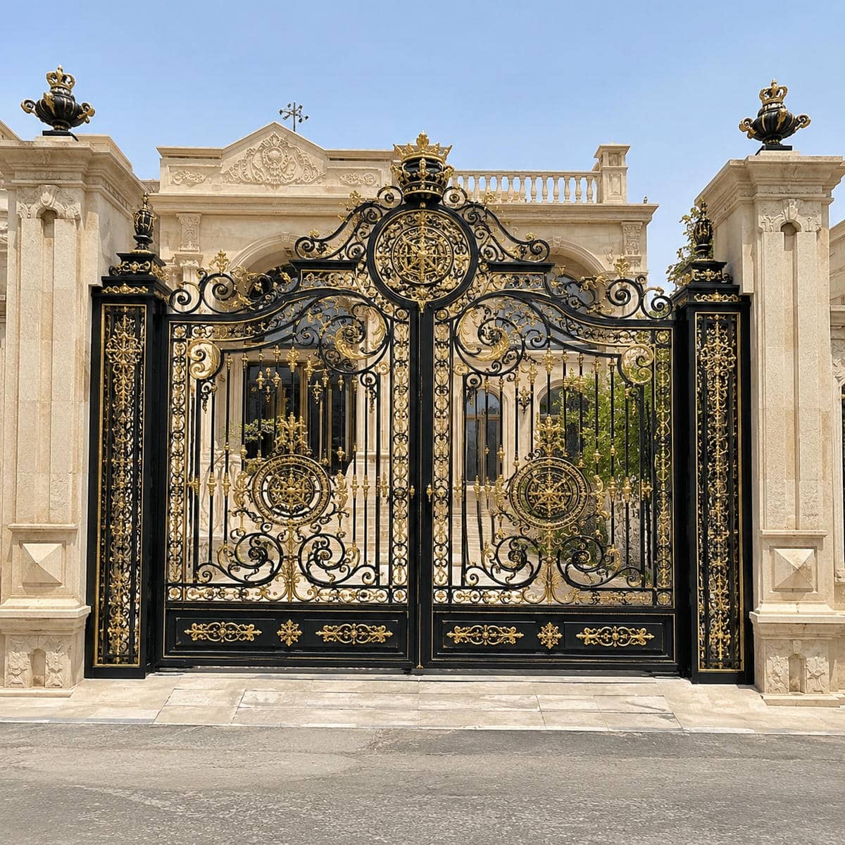 10 مدل درب ویلایی مشکی طلایی ورودی لوکس