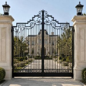 8 مدل درب پارکینگ مشکی طلایی