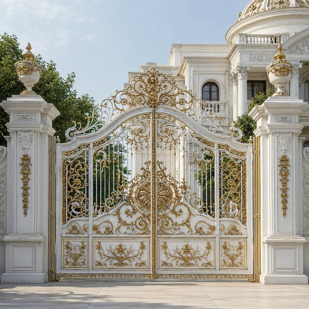 اجرای درب ریلی باغ با ریل زمینی ایمن