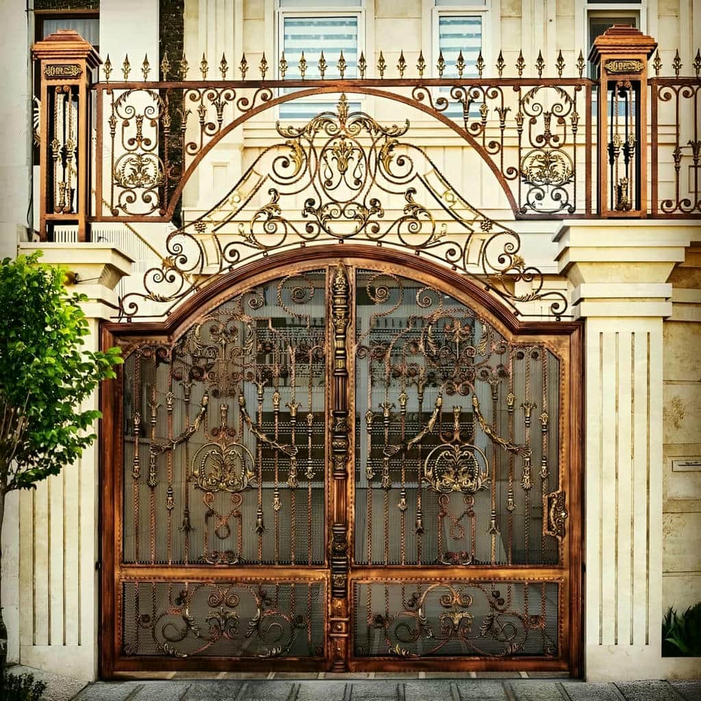 خرید درب حیاط کشویی ریل زمینی حریم‌دار