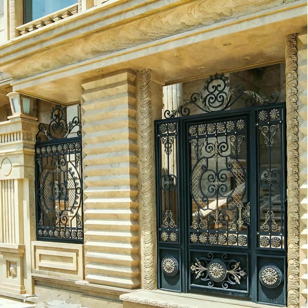 سفارش درب ریلی باغ با پنل نیمه‌پوش