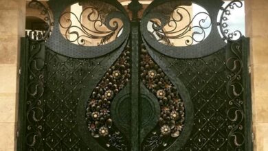 11 طرح درب ساختمان ساده شاسی فلزی