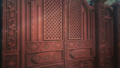 14 مدل درب پارکینگ کشویی محوطه