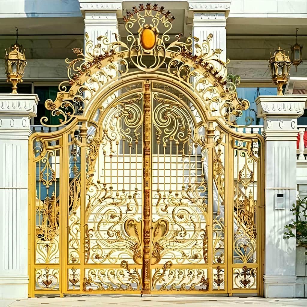 نصب درب ویلا مدرن نمای سنگی دو لنگه