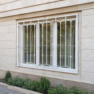 11 طرح حفاظ پنجره سفید طلایی نمای سنگ