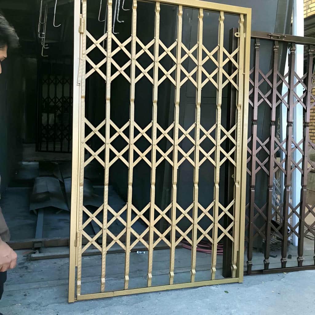 مرکز فروش حفاظ ضربدری آکاردئونی سفارشی با ریل، قفل، تسمه و پرچ مقاوم