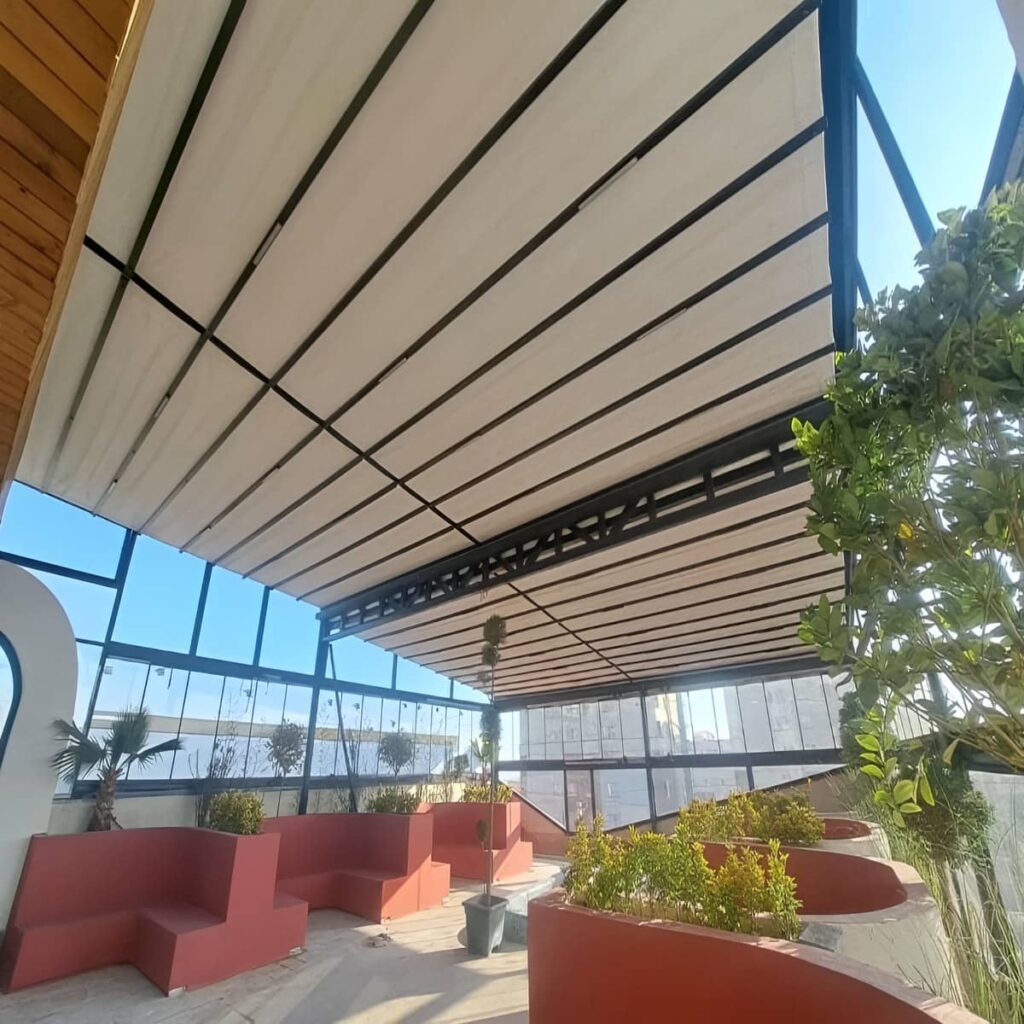 سایبان برقی دوطرفه مدرن