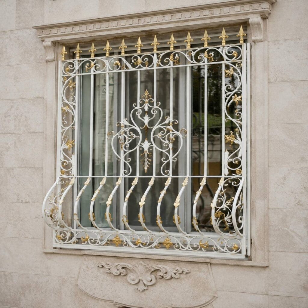 حفاظ پنجره رنگ شده نمای بیرونی