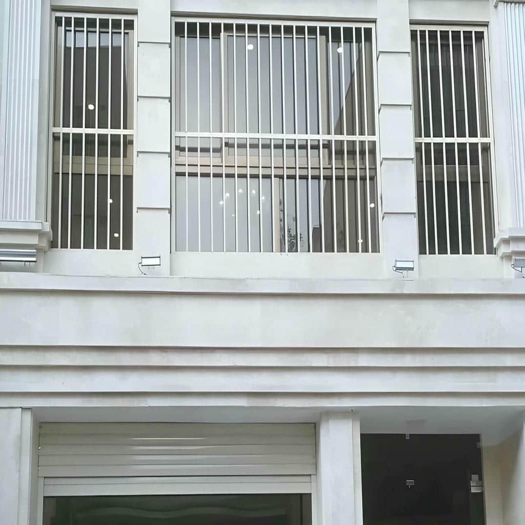 حفاظ پنجره مشبک با قاب مستطیلی رنگ سفید