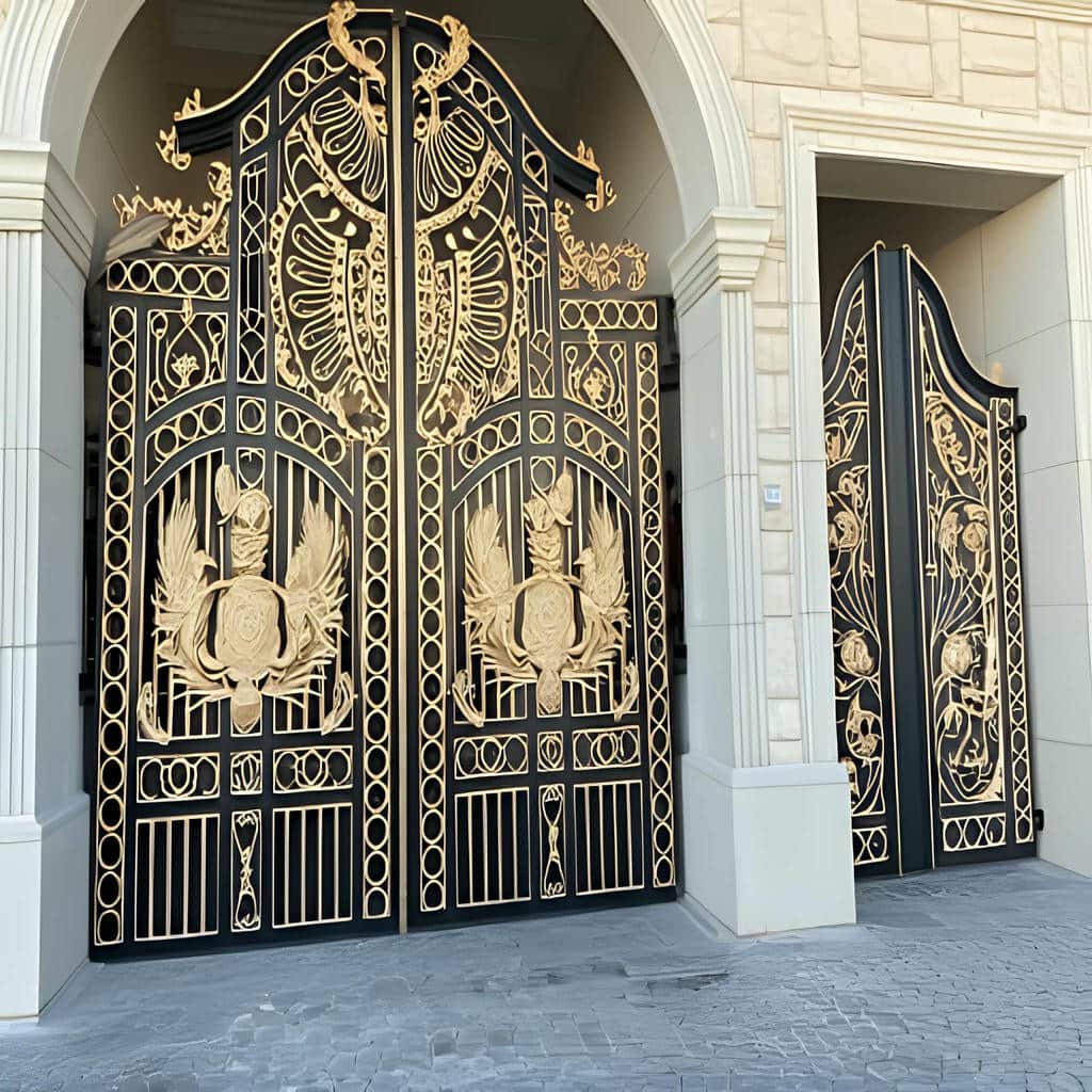 درب حیاط فلزی مشکی در ساری با طرح ساده