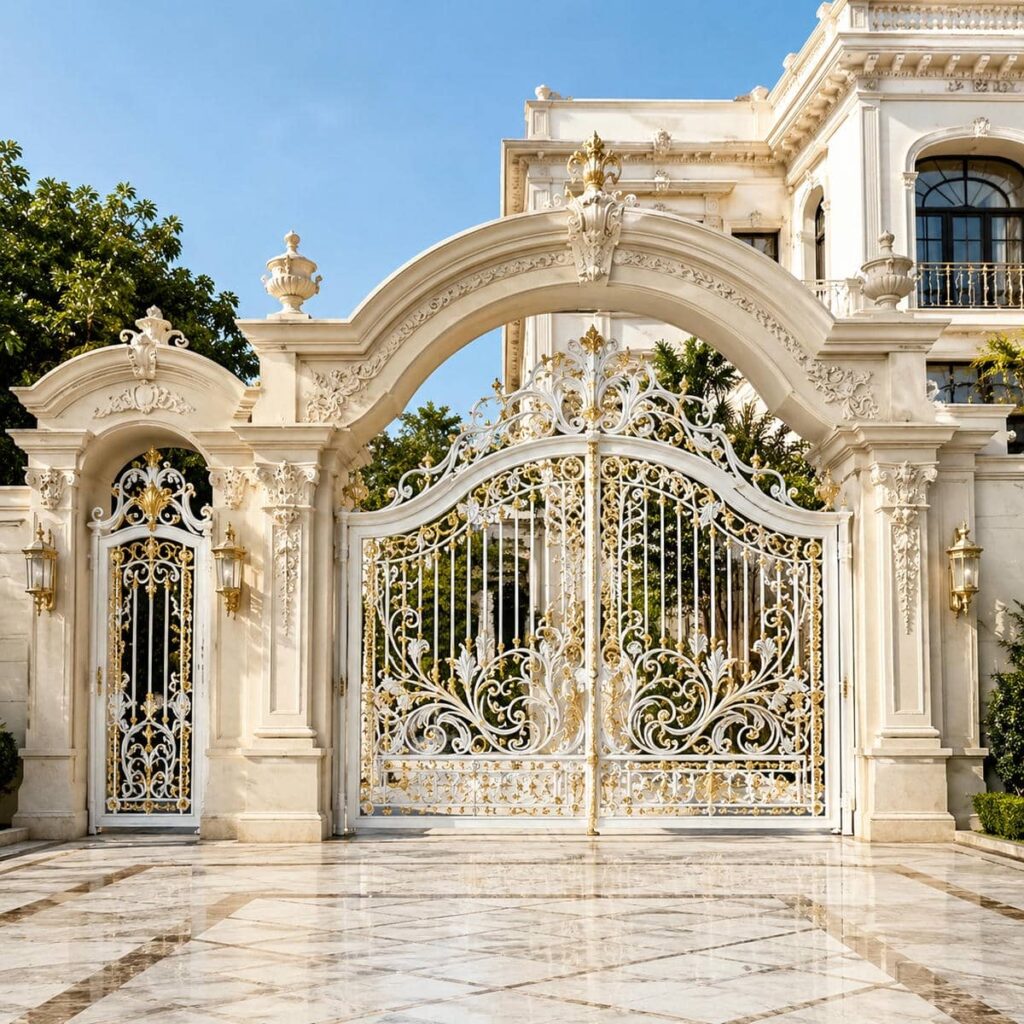درب فلزی فرفورژه با جزئیات تزئینی درب فلزی فرفورژه با جزئیات تزئینی