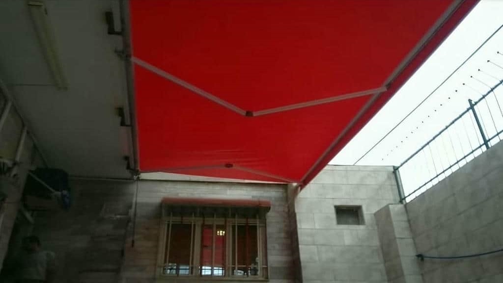 سایبان برقی مغازه در بوشهر نمای روبرو