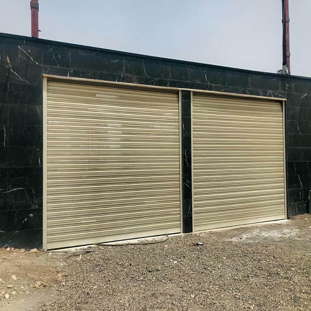 کرکره اتوماتیک فولادی خاکستری نمای روبرو