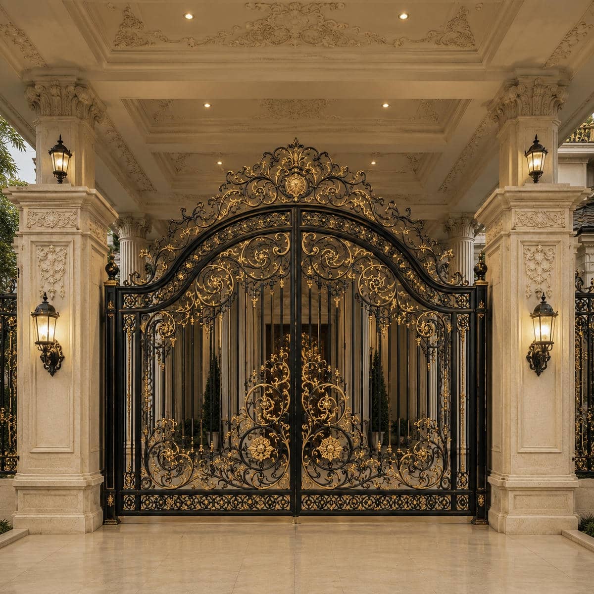 درب حیاط فلزی مشکی با خطوط مدرن در استان خراسان شمالی مرکز تخصصی فروش درب حیاط در استان خراسان شمالی